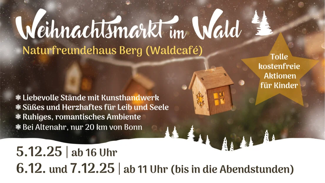 Weihnachtsmarkt im Wald, beim Naturfreundehaus Berg.